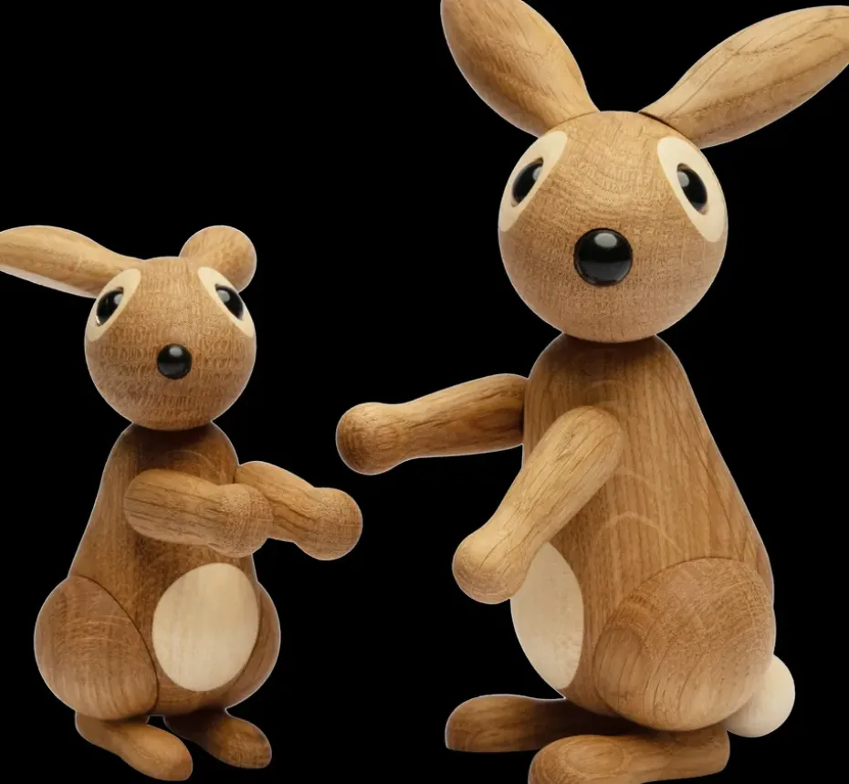 Decoración conejo Bounce 9,5 cm, Roble