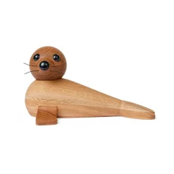 Decoración foca Anaana 17 cm, Roble