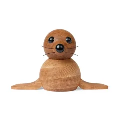 Decoración foca Anaana 17 cm, Roble