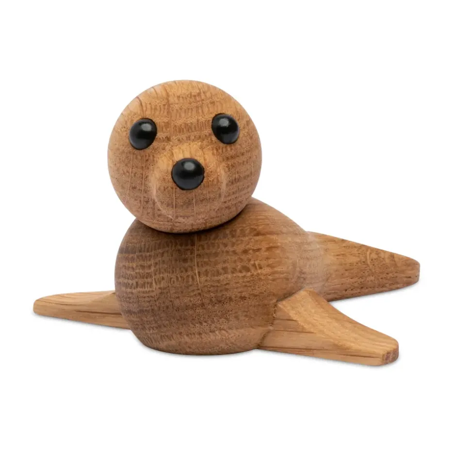 Decoración foca Mini 9 cm, Roble