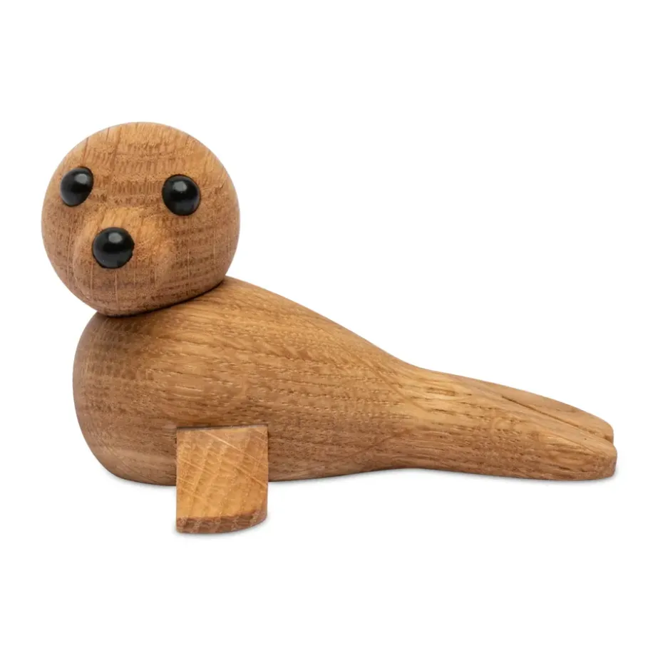 Decoración foca Mini 9 cm, Roble
