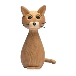 Decoración gato Brave 24 cm Ek, Roble