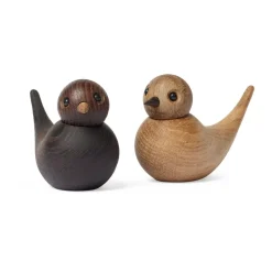 Decoración golondrina Sweeties 5,4 cm 2 piezas, Roble