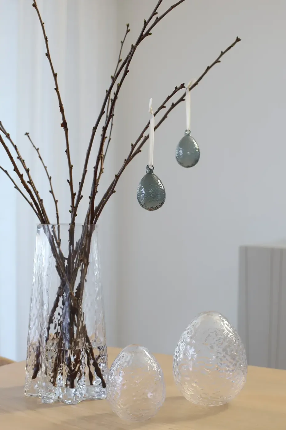 Decoración Gry huevo 12 cm, Clear