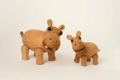 Decoración hipopótamo Flora, Roble-fresno