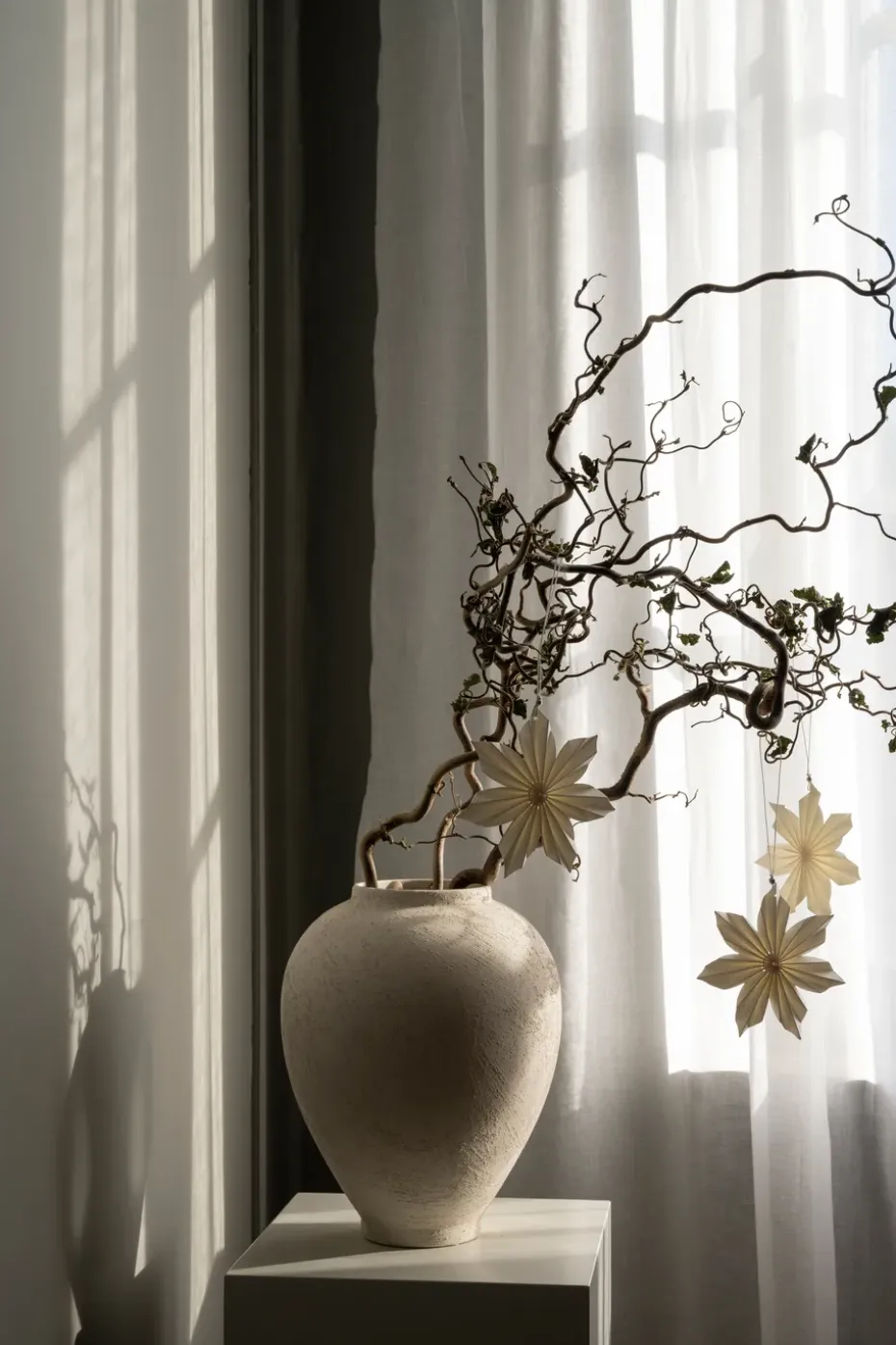 Decoración navideña Aurora 3 piezas, White-brown