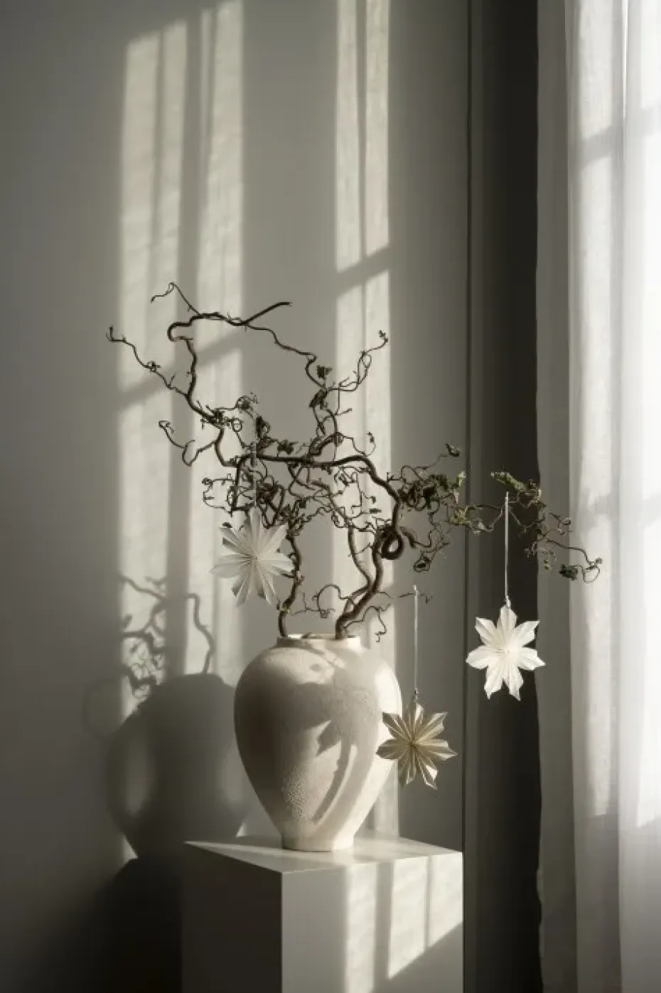 Decoración navideña Aurora 3 piezas, White-brown