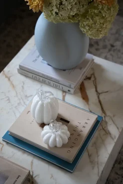 Decoración Pumpkin 14 cm, White