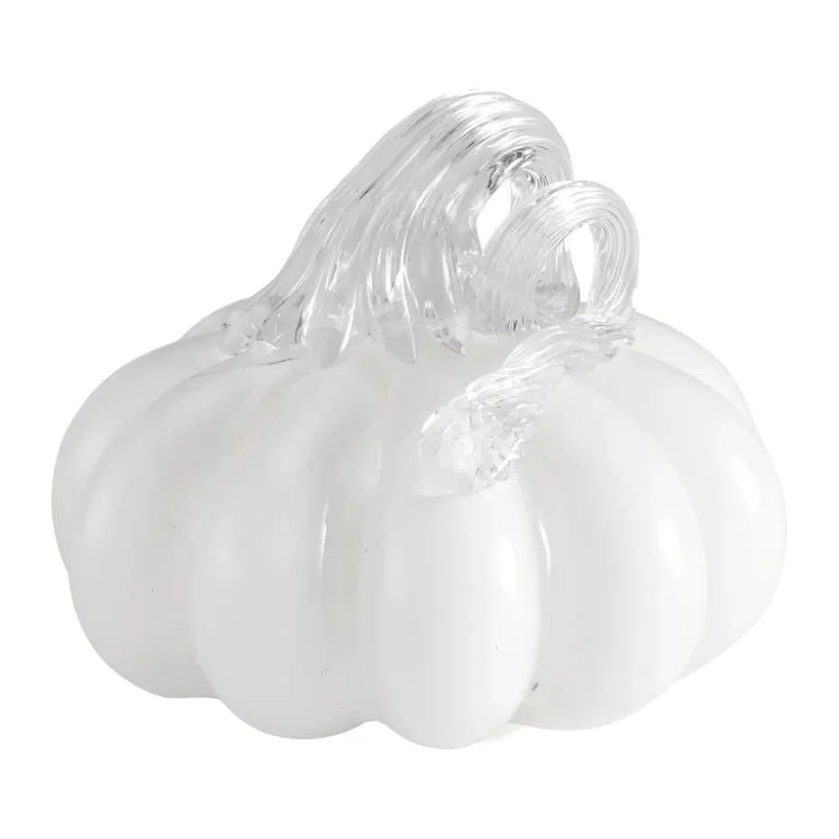 Decoración Pumpkin 8 cm, White