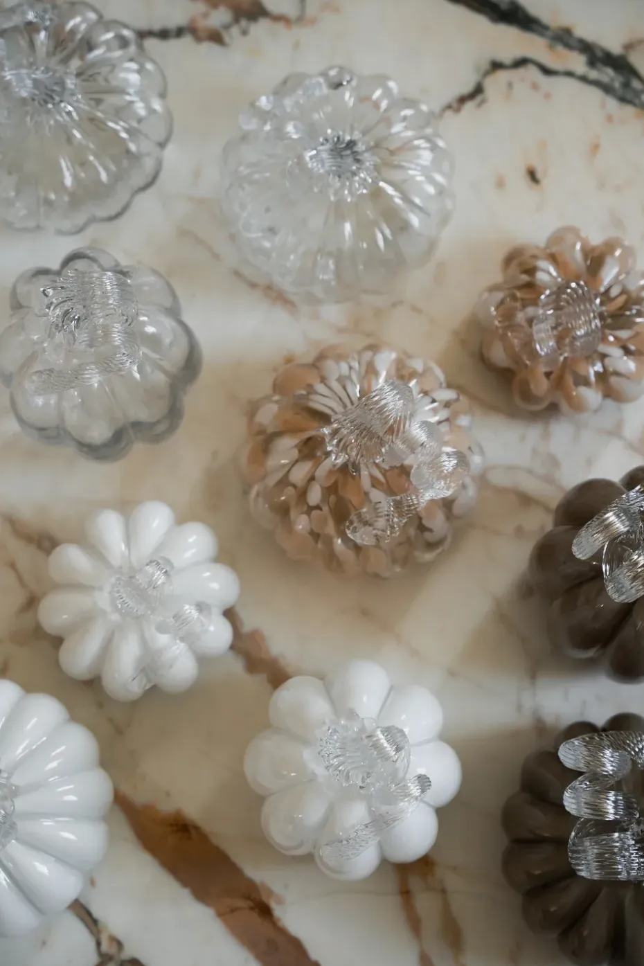 Decoración Pumpkin 8 cm, White