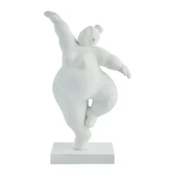 Decoración Serafina mujer en puntas de pie 28,8 cm, White
