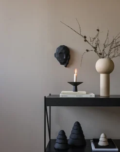 Decoración Snowy árbol de navidad 20 cm, Black