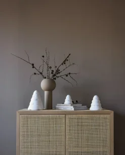 Decoración Snowy árbol de navidad 20 cm, White