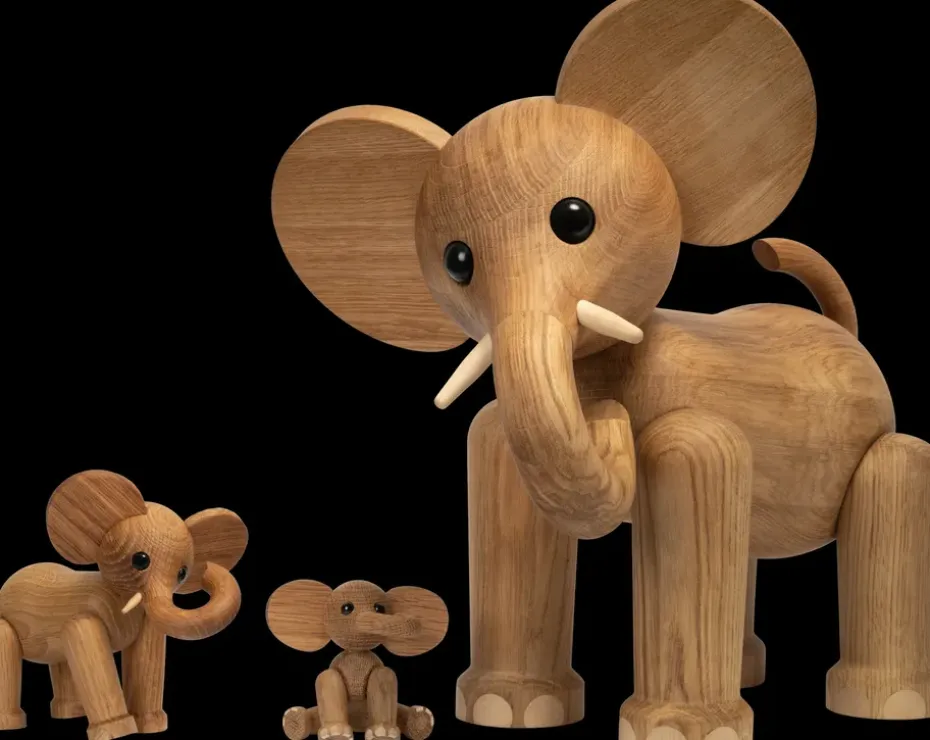 Decoración Tembo elefant 41 cm, Roble