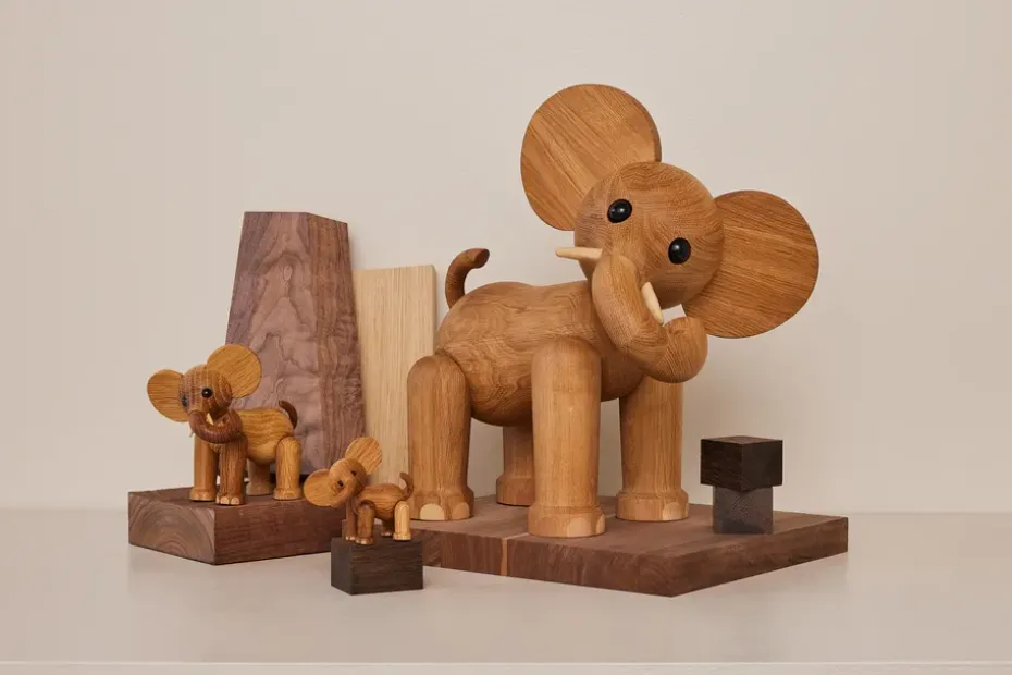 Decoración Tembo elefant 41 cm, Roble