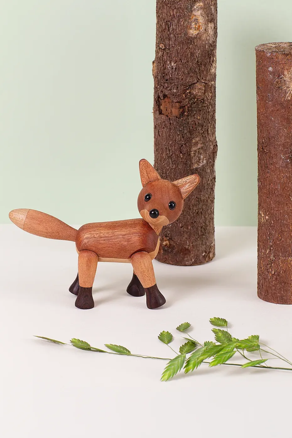 Decoración zorro Foxy 12 cm, Caoba
