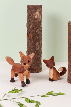 Decoración zorro Foxy 12 cm, Caoba