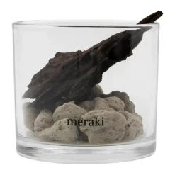 Difusor Meraki de piedra de lava y madera, Negro