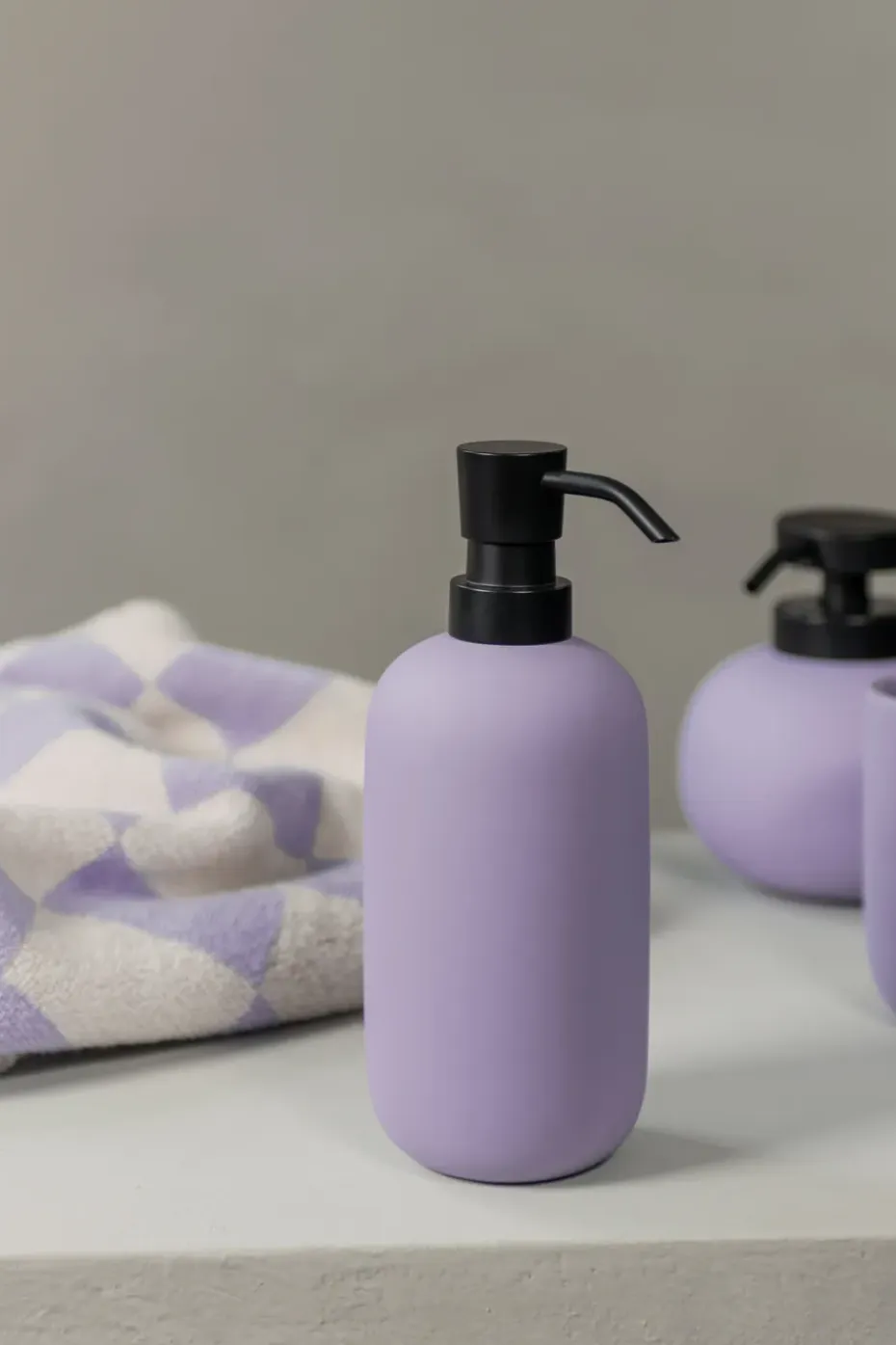 Dispensador de jabón Lotus alto, Light moradoc