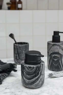 Dispensador de jabón Marble 12,5 cm, Negro-gris