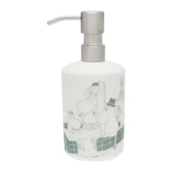 Dispensador de jabón Mumin, Hora del baño verde-blanco