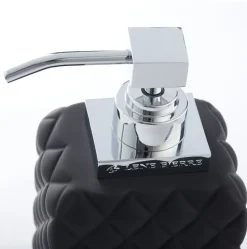 Dispensador de jabón Portia, negro-plata