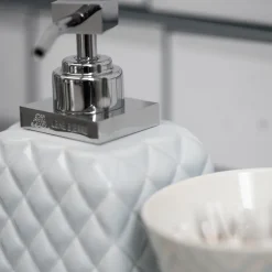 Dispensador de jabón Portia, blanco-plata