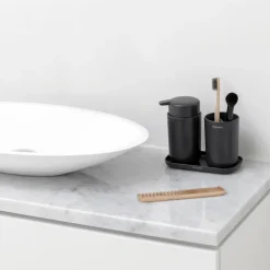 Dispensador de jabón ReNew Brabantia 14 cm, gris oscuro