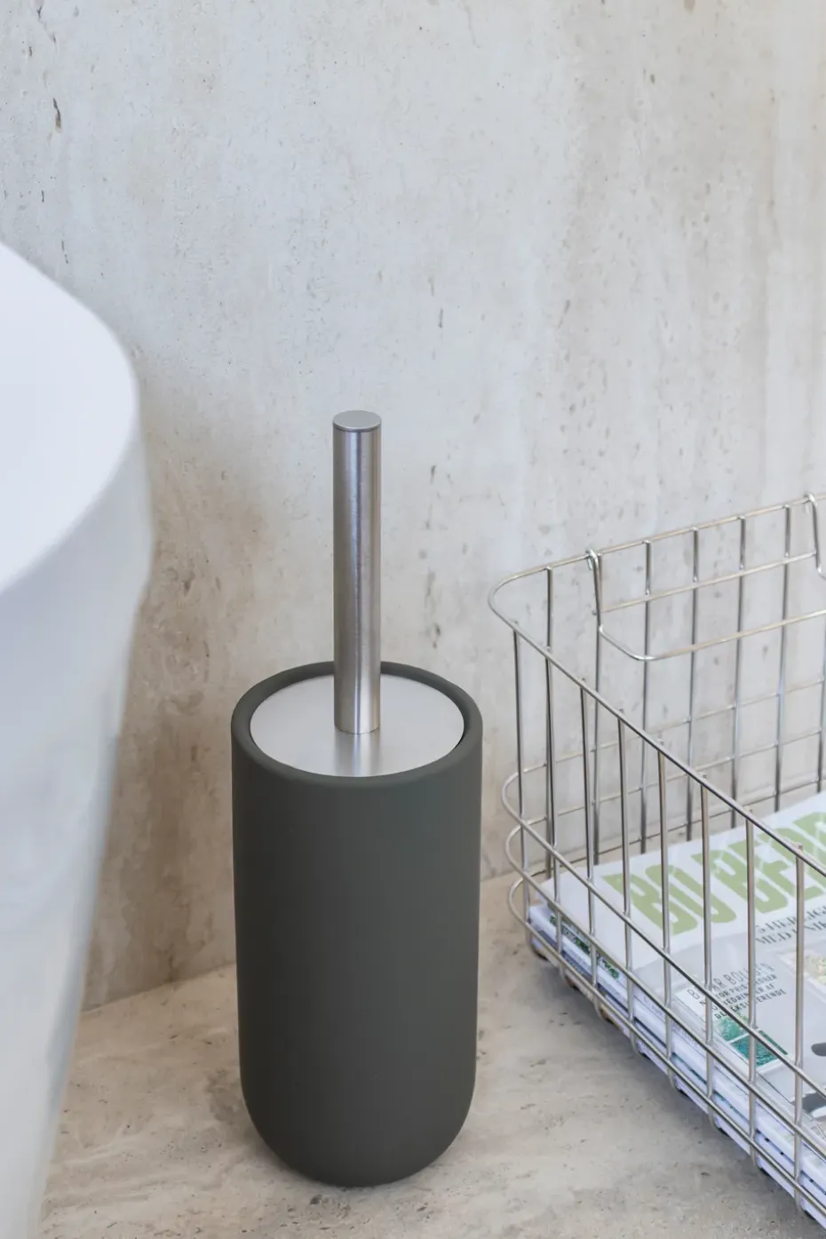 Escobilla de baño Lotus play, incl. 2 cabezales de cepillo, Dark olive