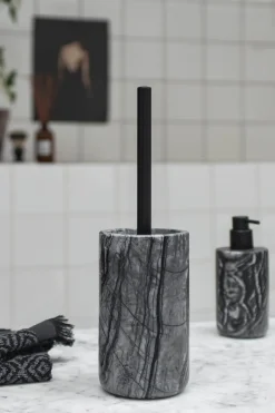 Escobilla de baño Marble 36 cm, Negro-gris