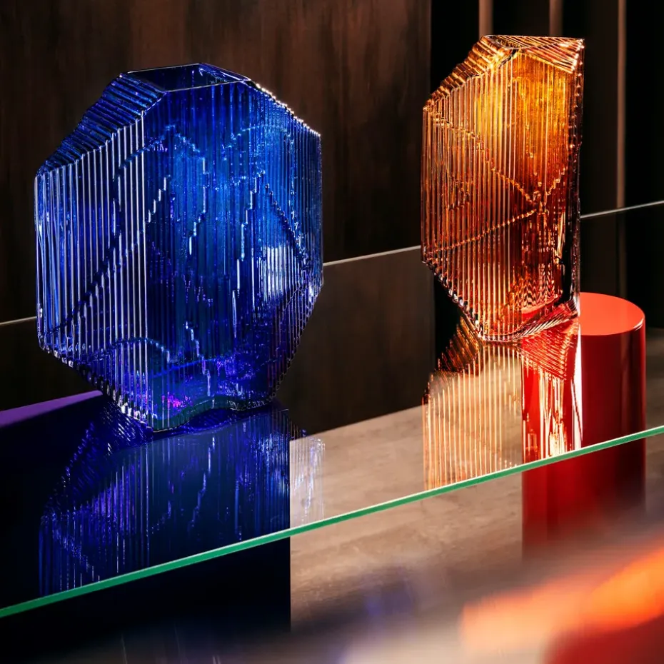 Escultura de vidrio Kartta 33,5 cm, azul ultramarino