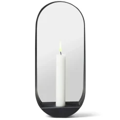 Espejo / Candelabro ovalado Glim 12x28 cm, negro