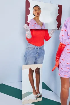 Espejo Bubbly S 40x70 cm, Burdeos