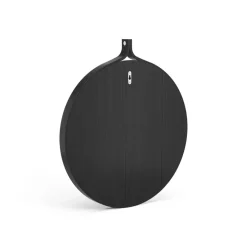 Espejo Comma redondo Ø52 cm, Fresno teñido de negro