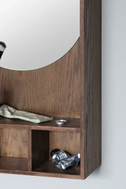 Espejo con estante Show-me large, Dark oiled
