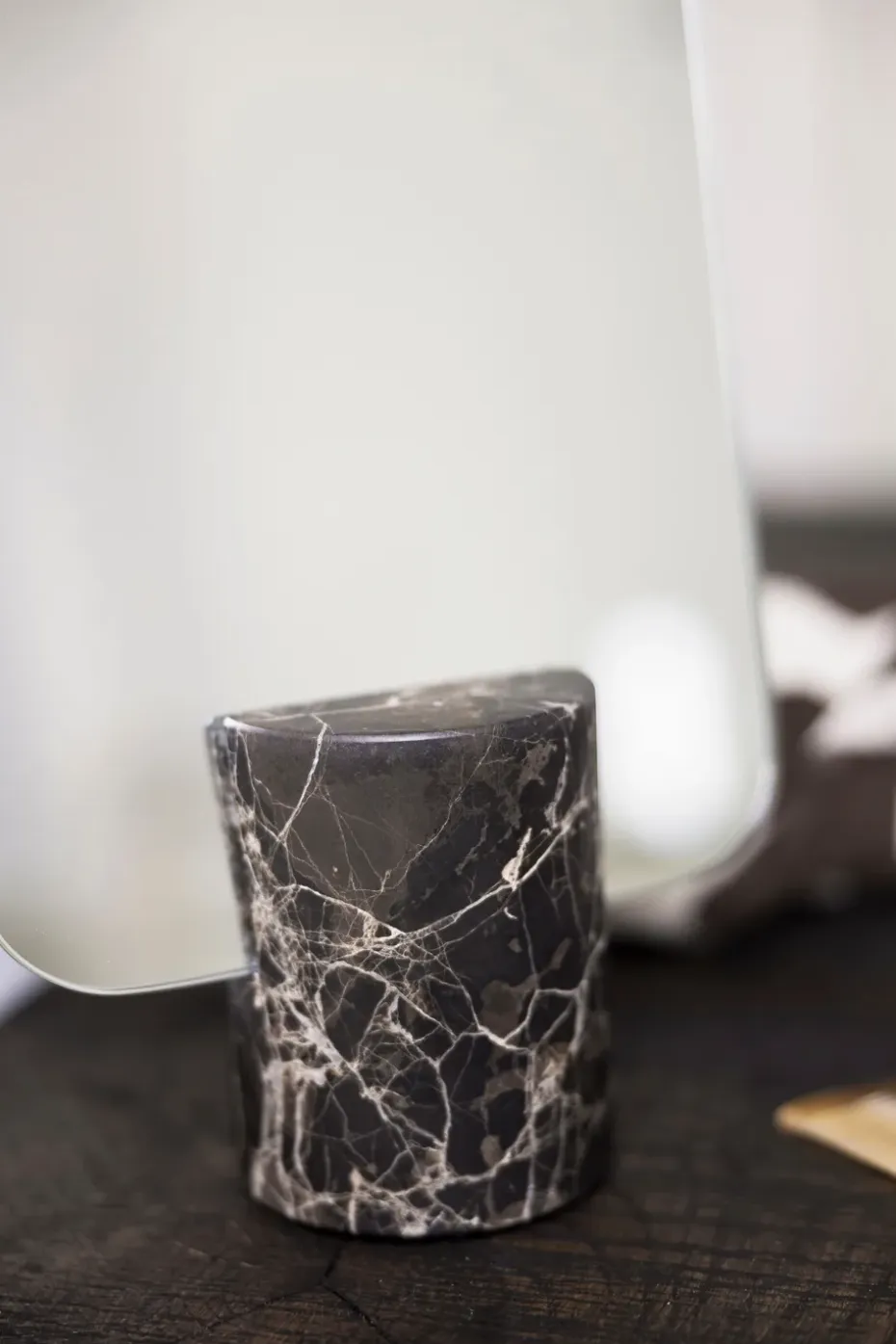 Espejo de mesa Marble, Brown, 30 cm