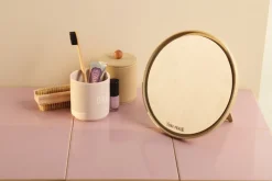 Espejo de mesa Mirror Mirror Ø21 cm, Beige