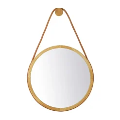 Espejo de pared I3 Mossø, Oak nature lacquered Ø40 cm