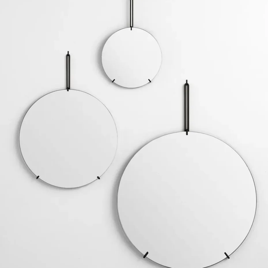 Espejo Moebe wall mirror Ø 70 cm, negro