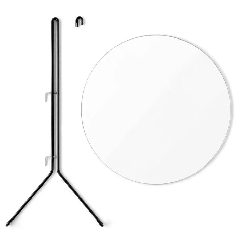 Espejo Moebe wall mirror Ø 70 cm, negro