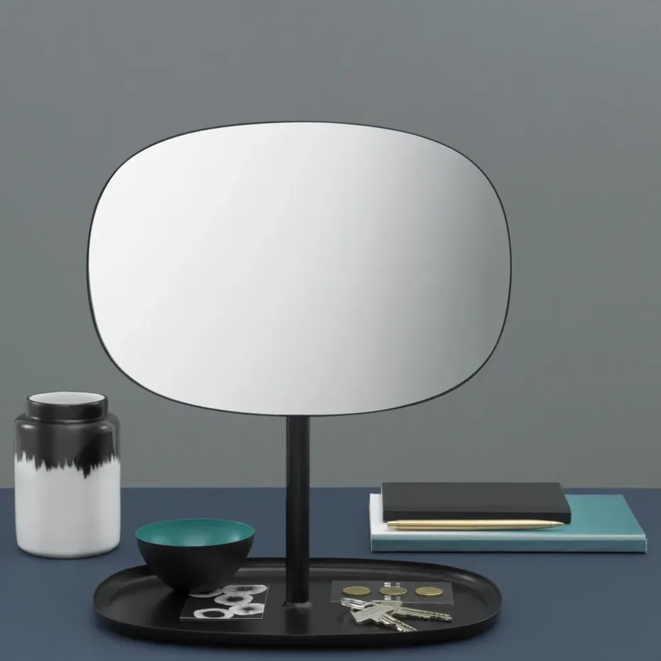 Espejo para tocador Flip, negro