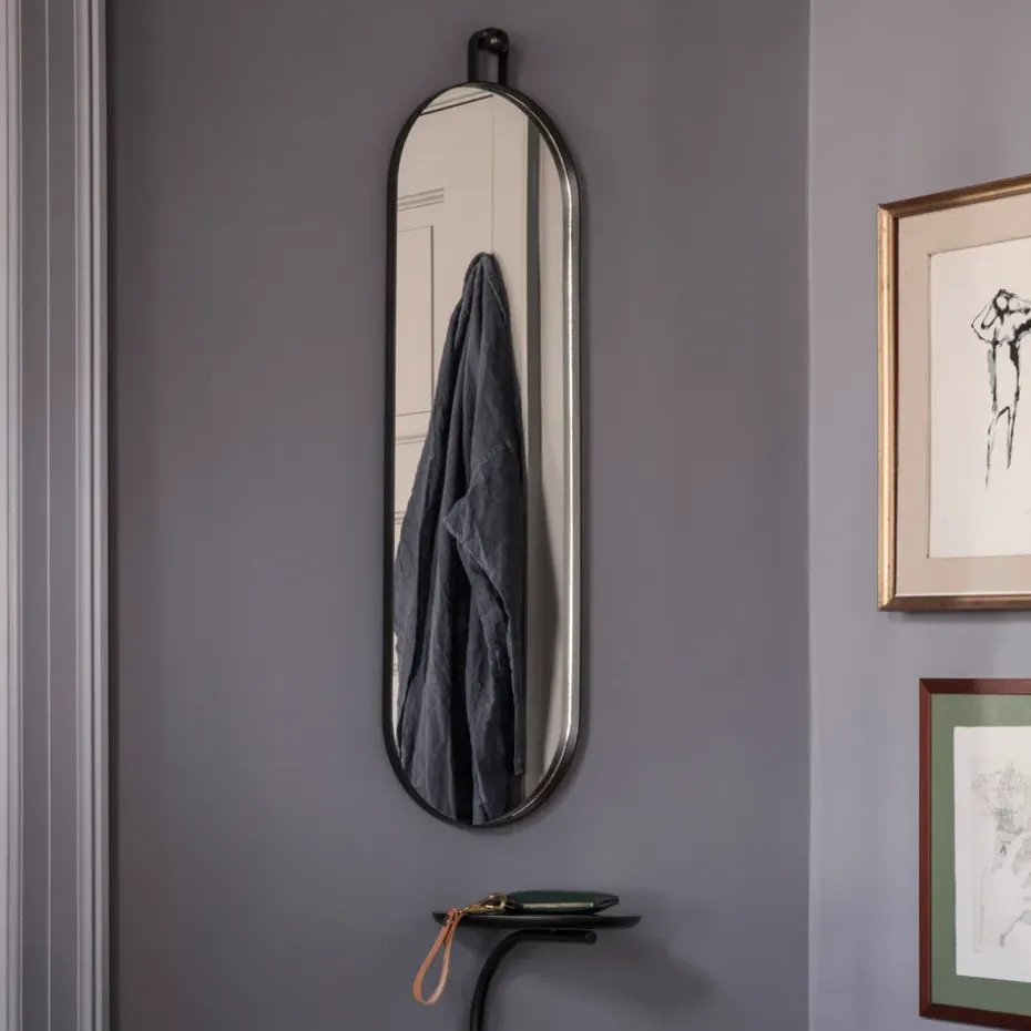 Espejo Poise ovalado, negro