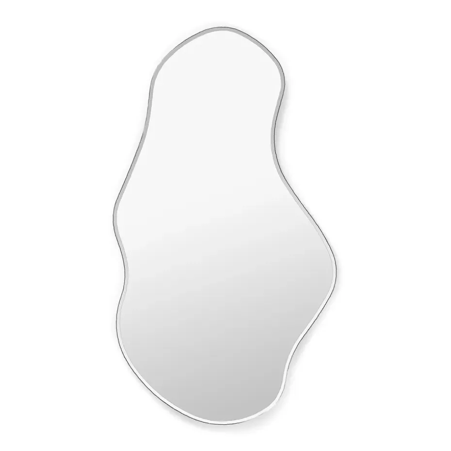 Espejo Pond large, Dark chrome