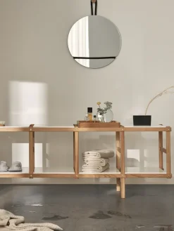 Espejo redondo Lasso, transparente-negro