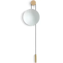 Espejo Rise and Shine, Natural oak-brass weight