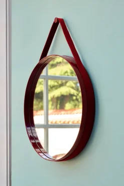 Espejo Strap Mirror Ø70 cm, Red
