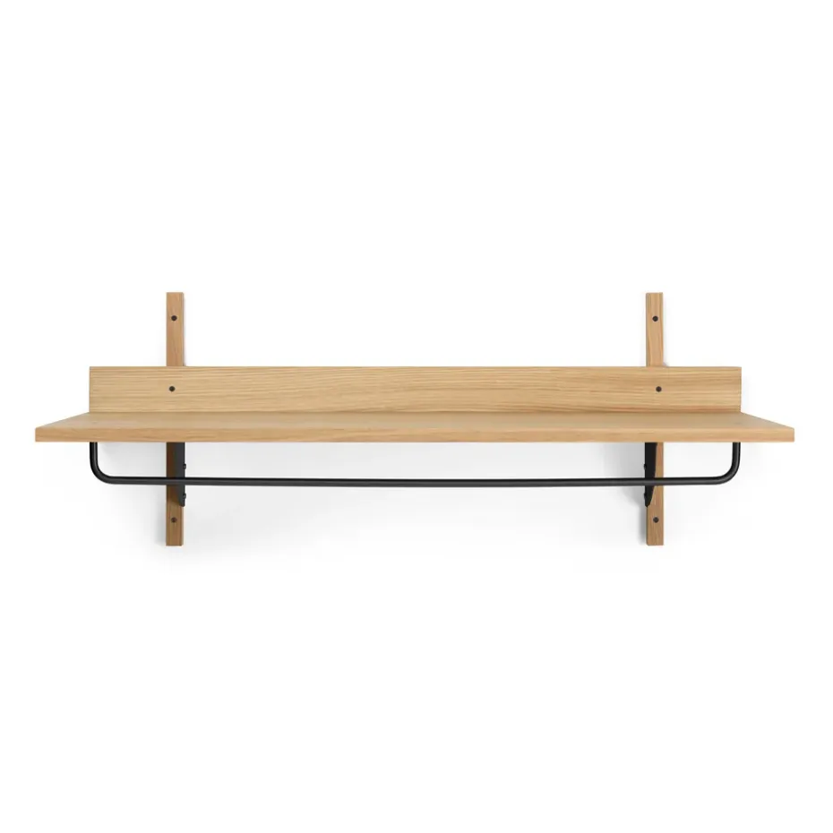 Estante con barra Sector 37 x 87 cm, Oak-black brass