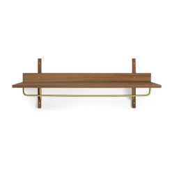 Estante con barra Sector 37 x 87 cm, Smoked Oak, brass