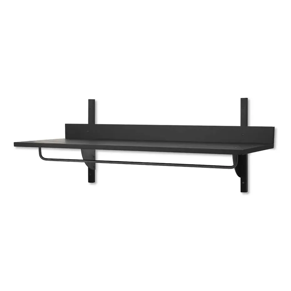 Estante con barra Sector 37 x 87 cm, Black ash-black brass
