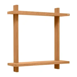 Estante de pared Treat doble, Roble natural aceitado, 50×12×50 cm